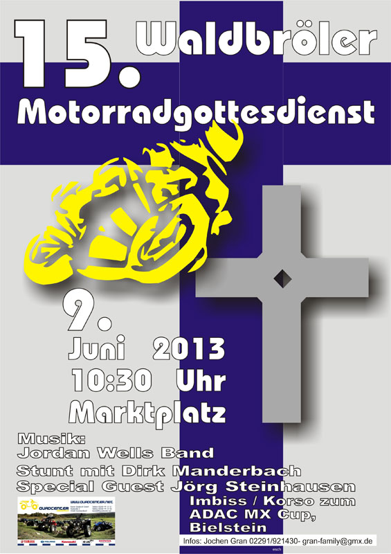 Plakat zum 15. Motorradgottesdienst in Waldbröl