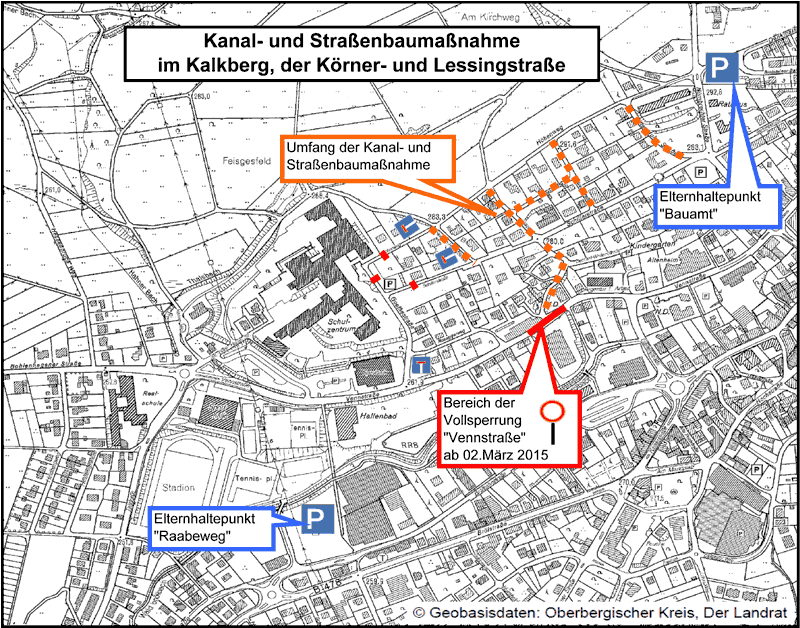 Vollsperrung der Vennstraße endet am 24.04.2015