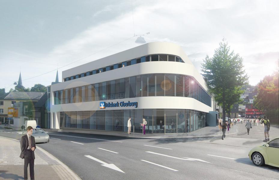 Eine „Neue Ecke“ für Waldbröl: Volksbank Oberberg und Reinery GmbH freuen sich auf neues Gebäude