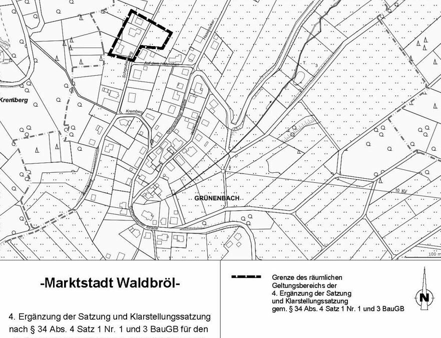 4. Ergänzung der Satzung und Klarstellungssatzung für den im Zusammenhang bebauten Ortsteil Waldbröl- Grünenbach