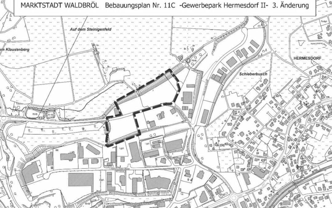 3. Änderung des Bebauungsplanes Nr. 11 C – Gewerbepark Hermesdorf II – im Bereich „Im Langenbacher Siefen“ als Bebauungsplan der Innenentwicklung