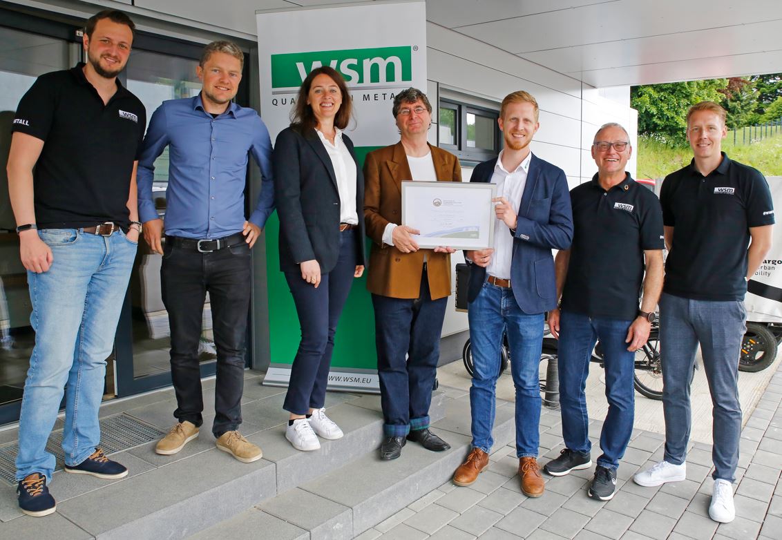 WSM in Waldbröl als Fahrradfreundlicher Arbeitgeber ausgezeichnet